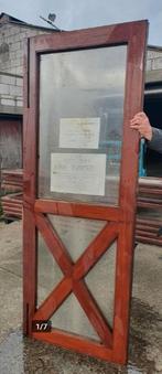 Eiken buiten deuren met glas, Porte extérieure, Enlèvement, Verre, 215 cm ou plus