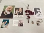 Lot heilige Pater Pio met reliek en paternoster, Verzamelen, Overige typen, Gebruikt, Ophalen of Verzenden, Christendom | Katholiek