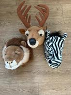 Pluche dierenkoppen, Ophalen, Gebruikt, Wanddecoratie