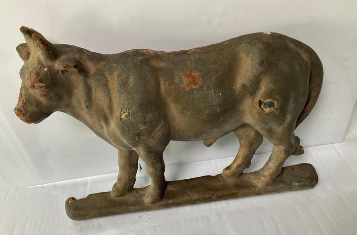 Oude beenhouwerij gietijzeren koe handvat vleesrek, Antiek en Kunst, Curiosa en Brocante, Verzenden