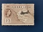 Sierra Leone 1956 - carte et avion, Timbres & Monnaies, Timbres | Afrique, Affranchi, Enlèvement ou Envoi, Autres pays