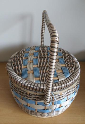 naaikoffertje - gebruikt - blauw /grijs  beschikbaar voor biedingen