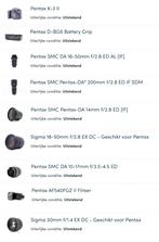 Pentax K3II + lenses, Audio, Tv en Foto, Fotocamera's Digitaal, Spiegelreflex, Ophalen of Verzenden, Zo goed als nieuw, Pentax