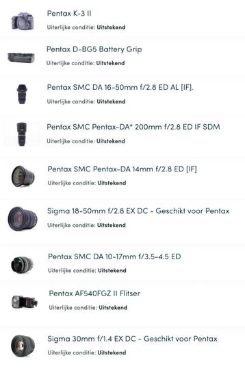 Pentax K3II + lenses beschikbaar voor biedingen