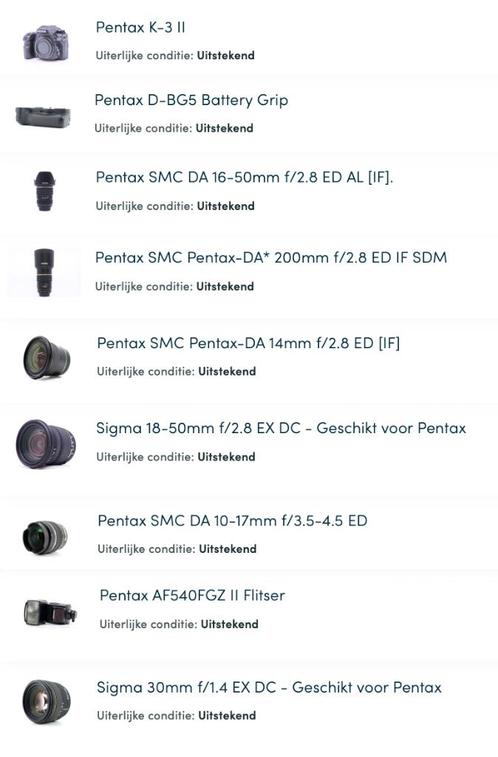 Pentax K3II + lenses, Audio, Tv en Foto, Fotocamera's Digitaal, Zo goed als nieuw, Spiegelreflex, Pentax, Ophalen of Verzenden