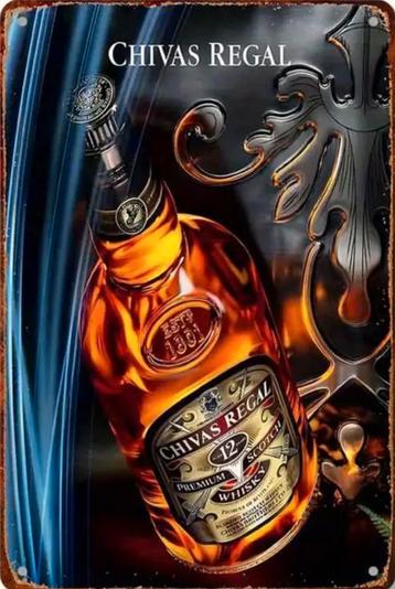 Metalen reclamebord Chivas Regal 12Y - retro vintage mancave beschikbaar voor biedingen