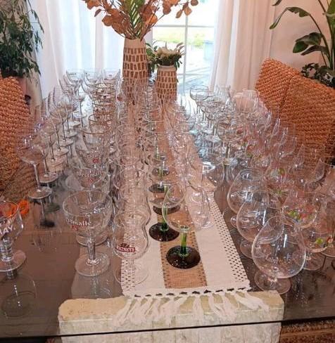 Grote collectie bierglazen wijnglazen ginglazen shotjes etc, Verzamelen, Glas en Drinkglazen, Zo goed als nieuw, Ophalen