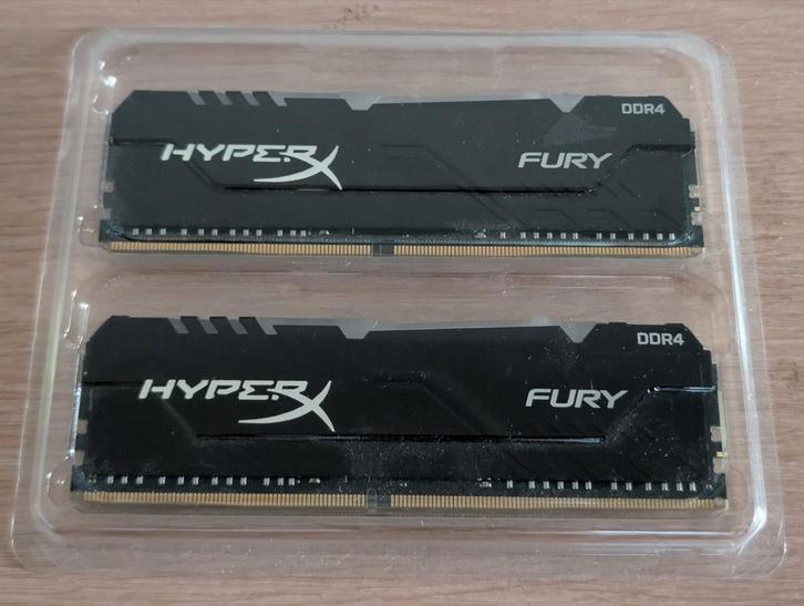 HyperX Fury 16 GB (2x8 GB) DDR4 3600 MHz CL17 RAM-kit, Computers en Software, RAM geheugen, Zo goed als nieuw, Desktop, 16 GB