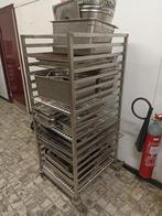 Lot inox gastronormbakken + kar, Ophalen, Gebruikt, Inox Meubilair