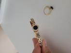 Ring/armband, Handtassen en Accessoires, Ringen, Ophalen of Verzenden, Zwart, Goud