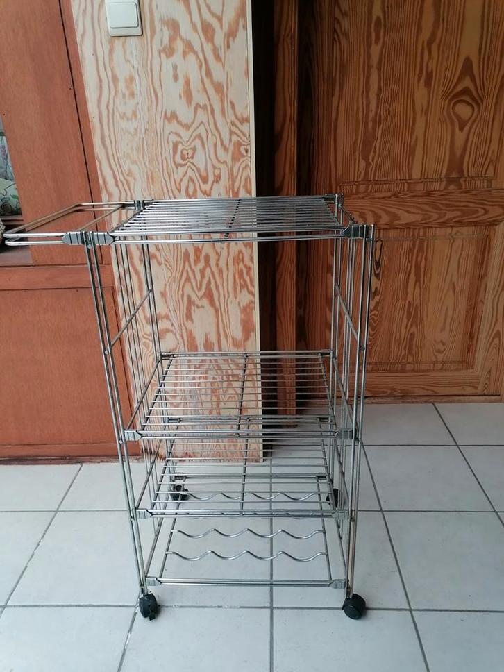 Keuken roltafel rek inox rolrek, Huis en Inrichting, Keuken | Keukenelementen, Gebruikt, Ophalen