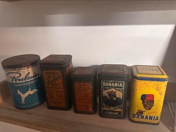 Set van 5 antieke dozen te koop beschikbaar voor biedingen