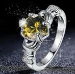 Verguld zilver zilveren ring Dames Vrouwen 18 + steentje, Handtassen en Accessoires, Ringen, 18 tot 19, Nieuw, Ophalen of Verzenden