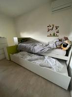 Bed met uitschuifbare bed, Huis en Inrichting, Slaapkamer | Bedden, Ophalen, 90 cm, Eenpersoons, Wit