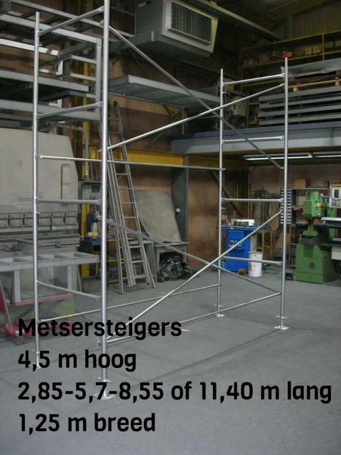 metsersteigers 4,5 m hoog x 2,85 tot 11,40 m lang x 1,25 m B, Doe-het-zelf en Bouw, Steigers, Nieuw, Gevelsteiger, 5 meter of hoger