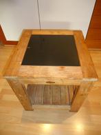 teaktafel met marmeren  blad, Ophalen