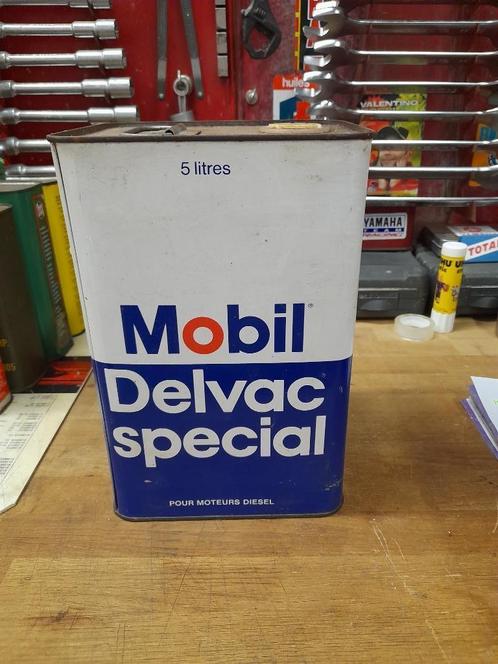 Oude lege oliekan mobil delvac special 5l, Verzamelen, Merken en Reclamevoorwerpen, Gebruikt, Overige typen, Verzenden