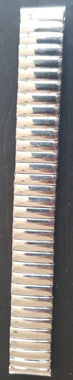 Rekbare horlogeband van roestvrij staal van 16 mm, Ophalen of Verzenden, Zo goed als nieuw, Zilver, Staal