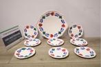 Set van 8 Borden & 1 Schaal van Boerenbont Servies, Antiek en Kunst