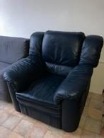 Fauteuil cuir bleu marine, Huis en Inrichting, Leer