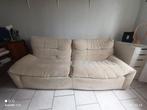 Canapé vintage ligne Roset 3pl velours côtelé crème + pouf T, Maison & Meubles, Enlèvement, Utilisé