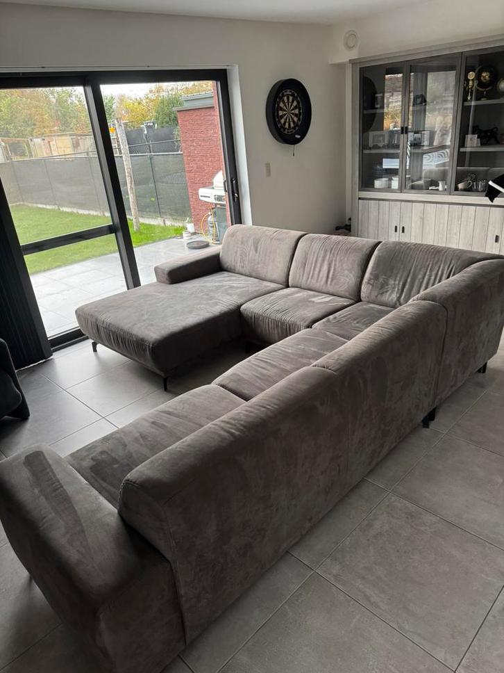 Hoeksalon Grijs, Huis en Inrichting, Zetels | Complete zithoeken, Gebruikt, Stof, Ophalen