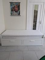 Ikea Brimnes bed met 2 lades/2 matrassen, wit, 80x200 cm, Huis en Inrichting, Slaapkamer | Bedden, Ophalen, Gebruikt, Wit, Tweepersoons