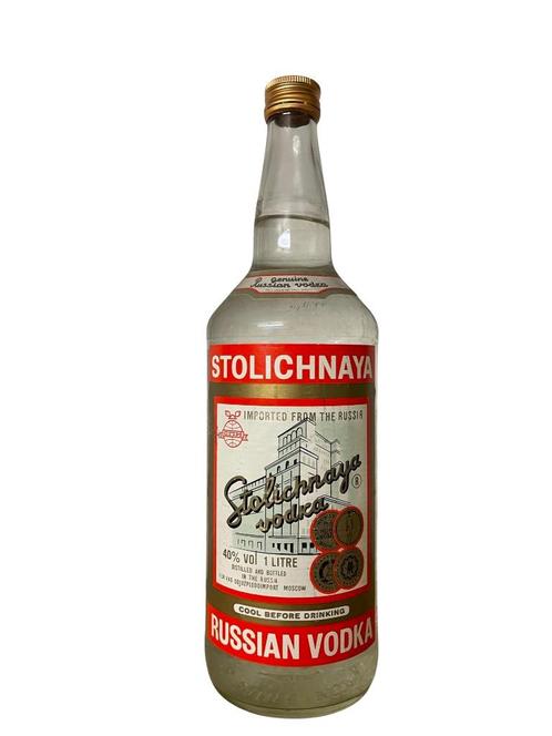 ② Bouteille Stolichnaya Vodka Russe 100 cl 40% — Marques & Objets  publicitaires — 2ememain