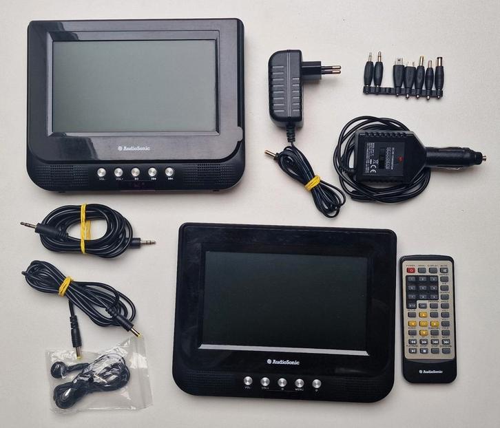 AudioSonic DV-1823 Draagbare DVD-speler 7'' Twin, Audio, Tv en Foto, DVD spelers, Gebruikt, Dvd-speler, Ophalen