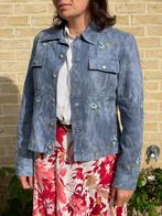 Blazer jeans Rena Lange Blue motif coton floral, Blauw, Maat 42/44 (L), Rena Lange, Ophalen of Verzenden