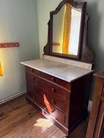 Commode ancienne avec miroir, Maison & Meubles, Armoires | Commodes, Enlèvement, Utilisé, Noyer