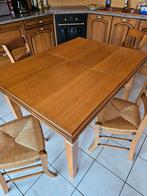 Ma table de cuisine en chêne Massive + 4 chaises assorties, Maison & Meubles, Comme neuf, Chêne, Enlèvement ou Envoi