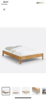 Massief eikenhouten bed La Redoute met boxspring, Ophalen, Zo goed als nieuw