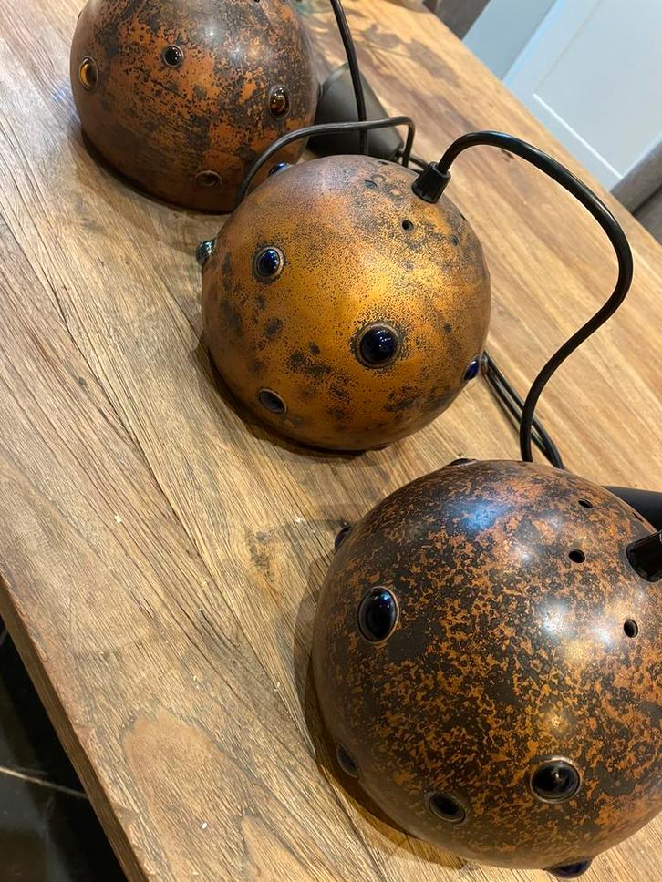 Hanglampen set 3 space age  Kristalunie Maastricht, Huis en Inrichting, Lampen | Hanglampen, Zo goed als nieuw, Ophalen of Verzenden