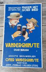 karton reclamebord Vanderghinste Kortrijk Oud Bruin, Verzamelen, Ophalen of Verzenden, Zo goed als nieuw, Reclamebord