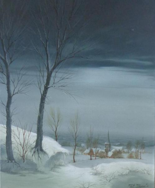 PAUL BOONAERT / WINTERS LANDSCHAP / OLIEVERF DOEK / 80x65cm, Antiek en Kunst, Kunst | Schilderijen | Klassiek, Ophalen