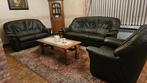 Donker bruine lederen salon, 3 zit + 2 zit + 1 zit, Huis en Inrichting, Ophalen, Gebruikt, Leer