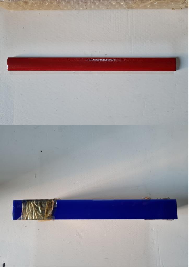 49 geglazuurde potlood tegeltjes Merola& Kobalt, Antiek en Kunst, Antiek | Keramiek en Aardewerk, Ophalen of Verzenden