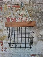 Metalen mandje met houten omranding, Tuin en Terras, Ophalen, Gebruikt