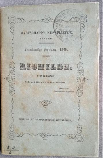 Maetschappy Kunstliefde BRUGGE. Letterkundige Prijskamp 1846