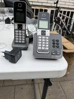 Téléphone fixe sans fil DECT avec répondeur, Enlèvement, Comme neuf, 2 combinés