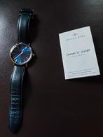 heren horloge , august berg. blauw , leren bandje,, Ophalen of Verzenden, Zo goed als nieuw, Polshorloge, Leer