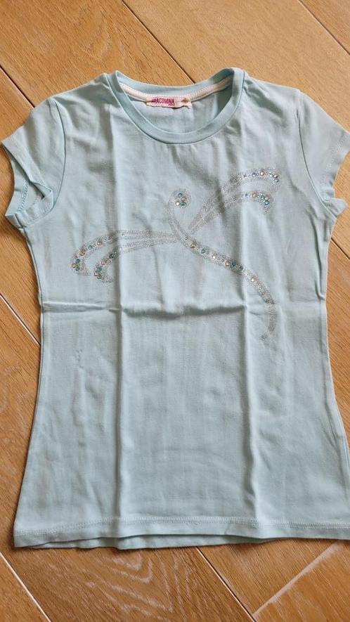 Lichtblauw T-shirt met libelle - Fracomina - maat 128 (8 jaa, Kinderen en Baby's, Kinderkleding | Maat 128, Gebruikt, Meisje, Shirt of Longsleeve