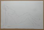 RIK POOT / NAAKTE VROUW / ORIGINEEL WERK / 32x50cm / SIG 97, Antiek en Kunst, Kunst | Schilderijen | Modern, Ophalen of Verzenden
