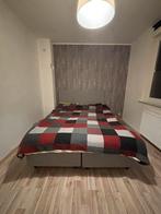 BOXSPRING 160x200 GRIS BLEUTER, Enlèvement, Comme neuf, Gris