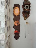 houten wandrek met koperen schotels, Antiek en Kunst, Ophalen, Koper