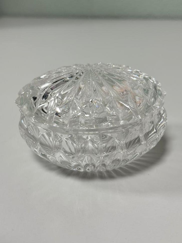 Vintage Kristallen Sieraden Bonbon Zeep Doosje met deksel, Antiek en Kunst, Antiek | Glaswerk en Kristal, Ophalen of Verzenden