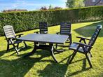 Meubles jardin gris anthracite Harman, PVC, Ophalen, 4 zitplaatsen, Kunststof, Gebruikt