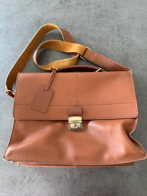 Burkely lederen aktetas, Handtassen en Accessoires, Tassen | Damestassen, Gebruikt, Overige typen, Bruin, Ophalen