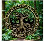 Wanddecoratie metalen bord Levensboom Klassiek (20cm diamete, Huis en Inrichting, Ophalen of Verzenden, Nieuw